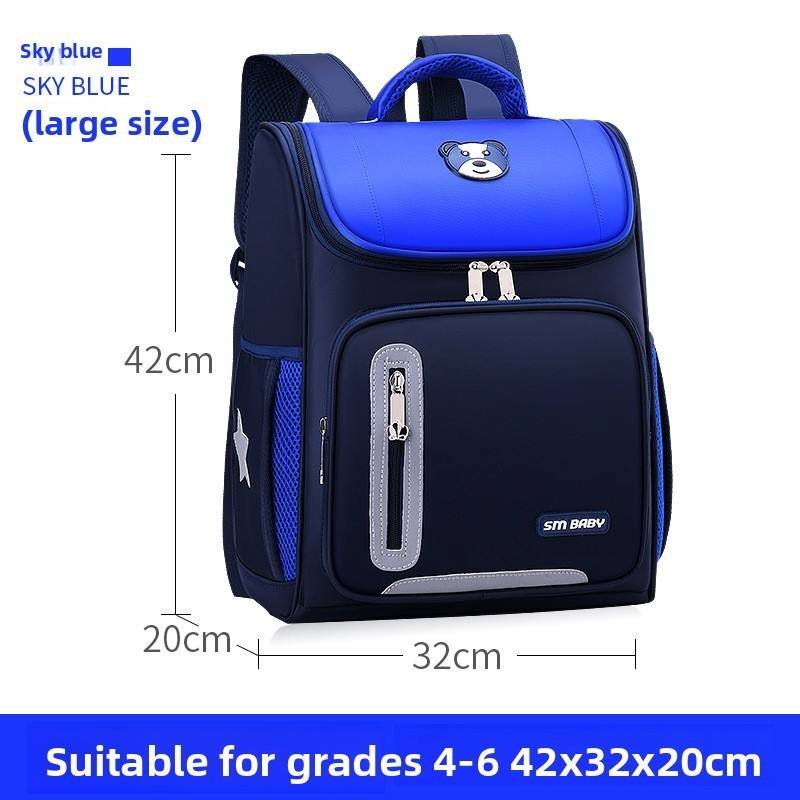 Reflective Spine-Protection Schoolbag for Grades 1–6 – Boys & Girls - Image 4