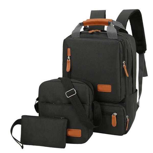New Men's Casual Three-Piece Set Backpack