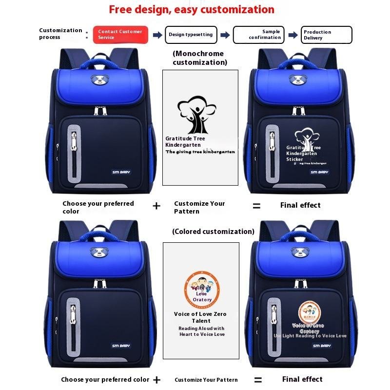 Reflective Spine-Protection Schoolbag for Grades 1–6 – Boys & Girls - Image 2